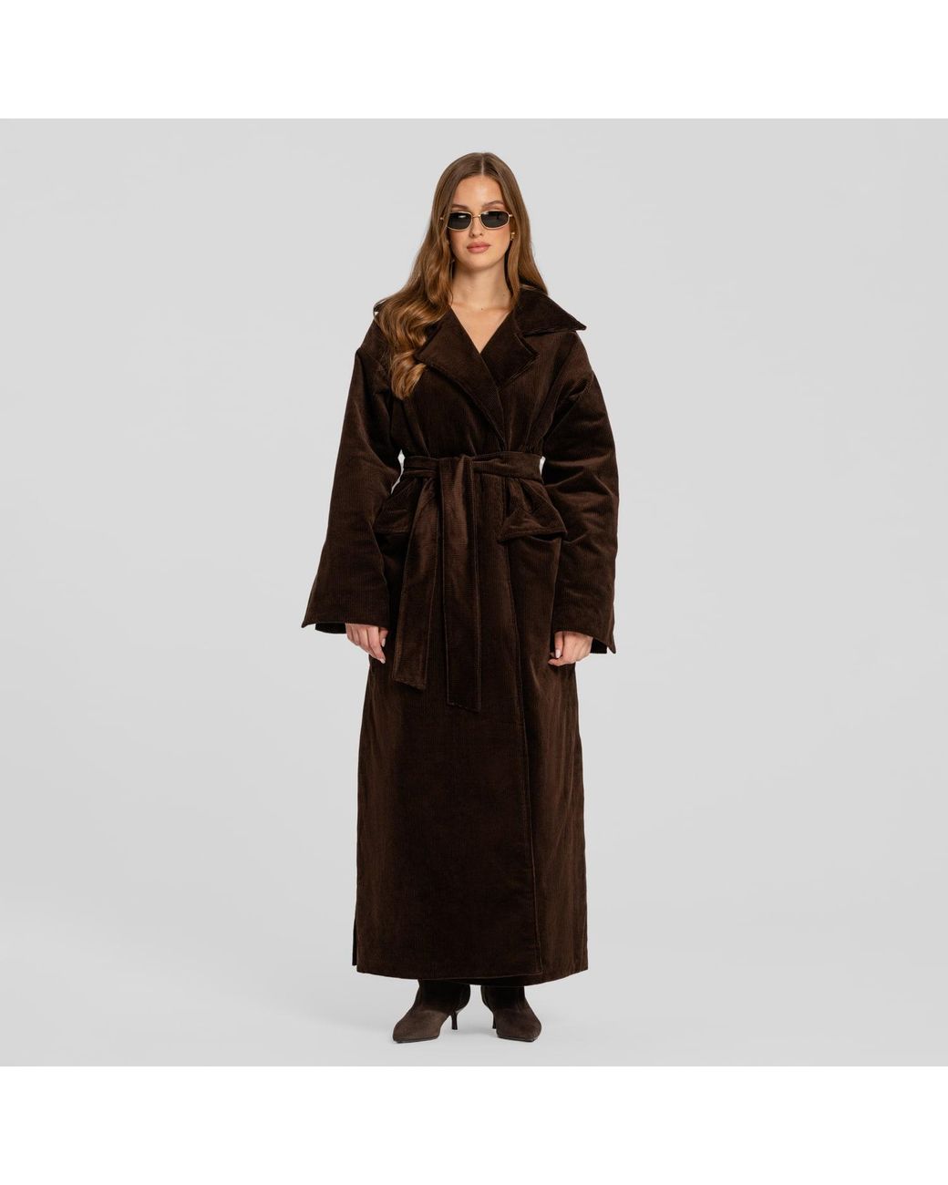 Mandragora Brown Corduroy Oversized Coat Area