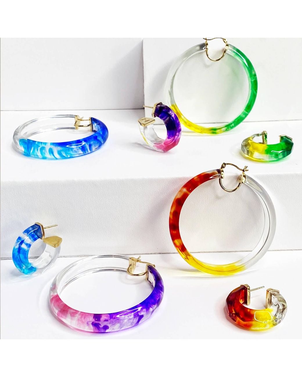 Gold & Honey Orange Tie Dye Slip On Bangle