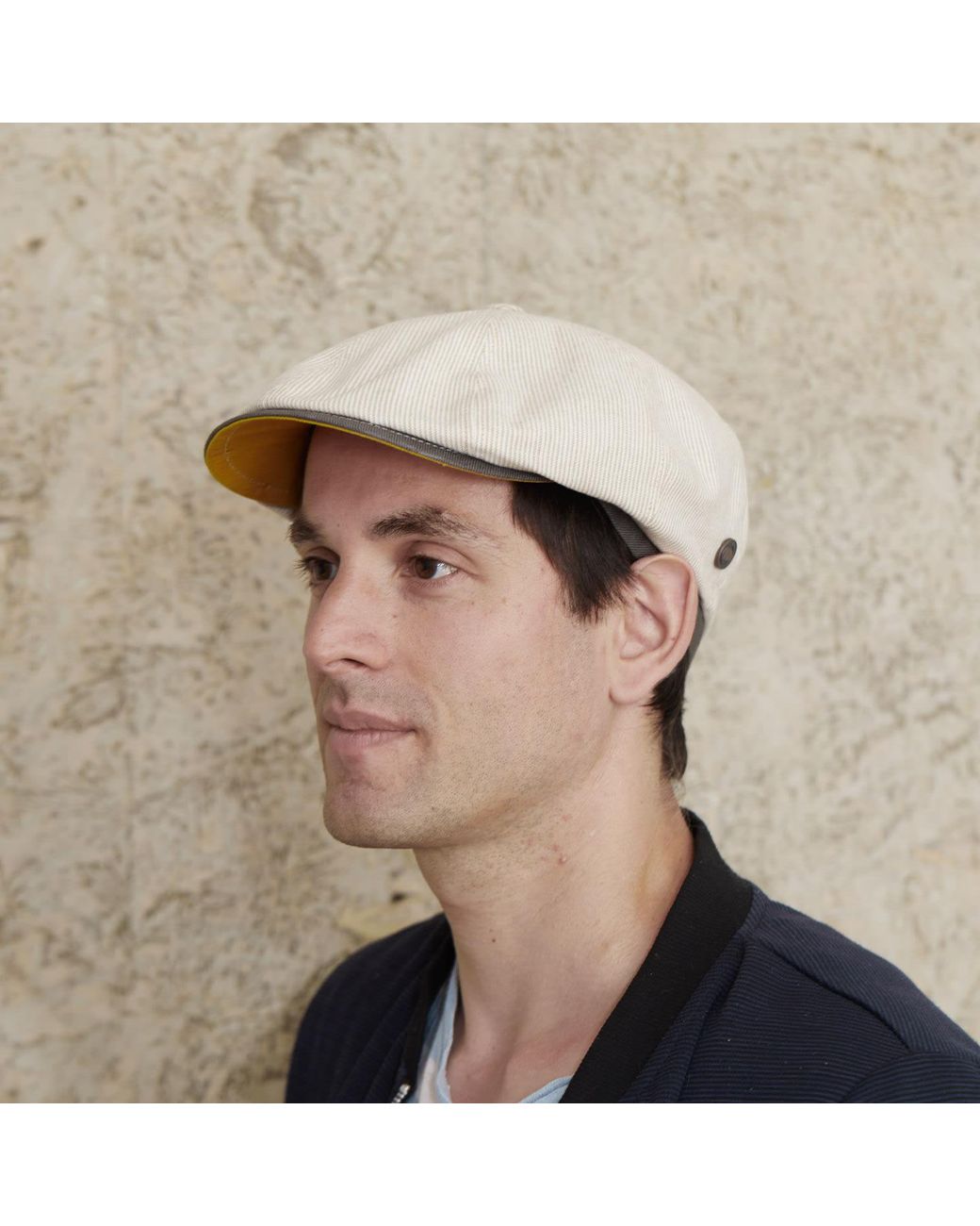 Dasmarca Hats Multicolor Neutrals Raggie Natural Linen Cotton Summer Italian Flat Cap For for men