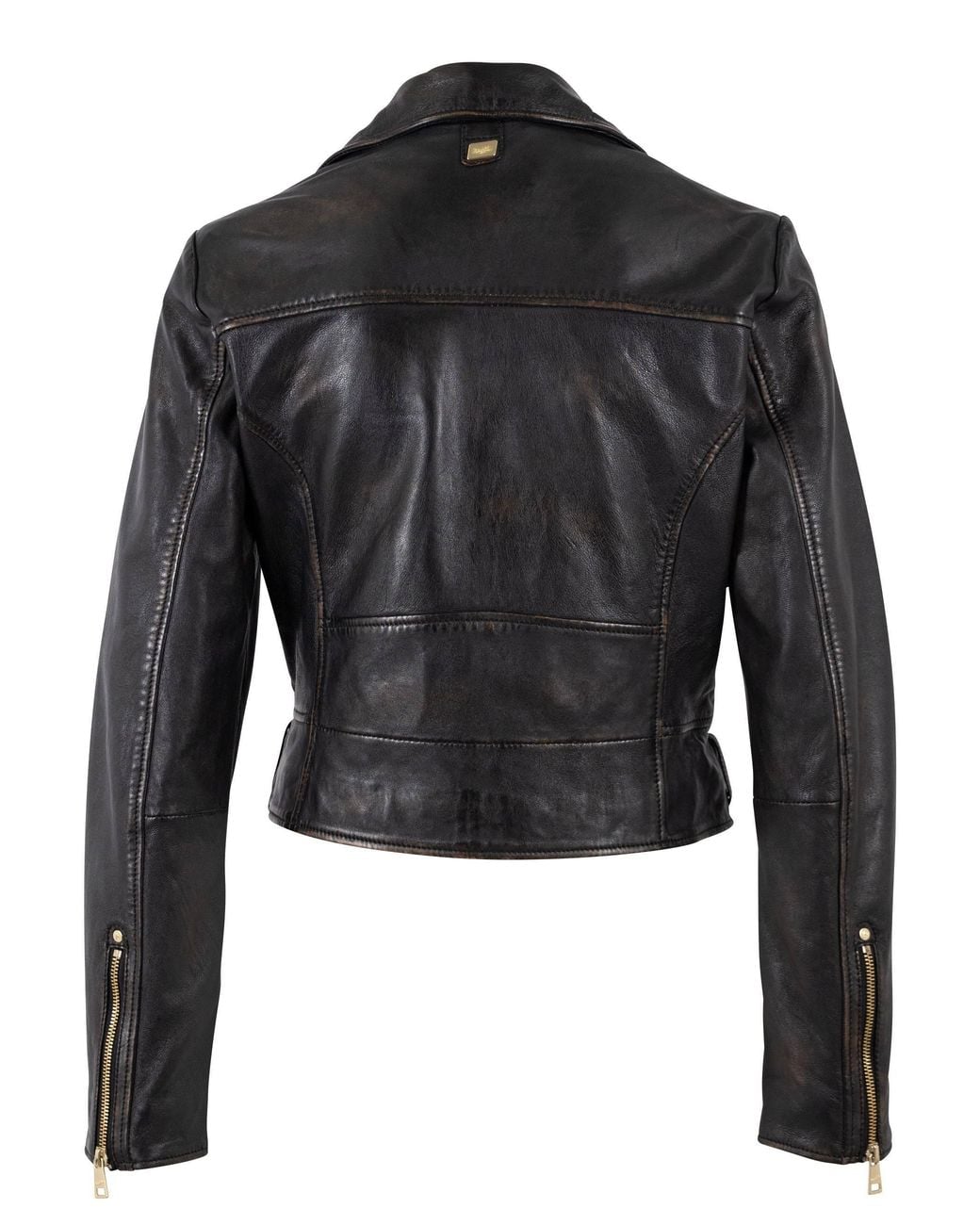 Mauritius Black Leather Biker Jacket With Hardware Hazie