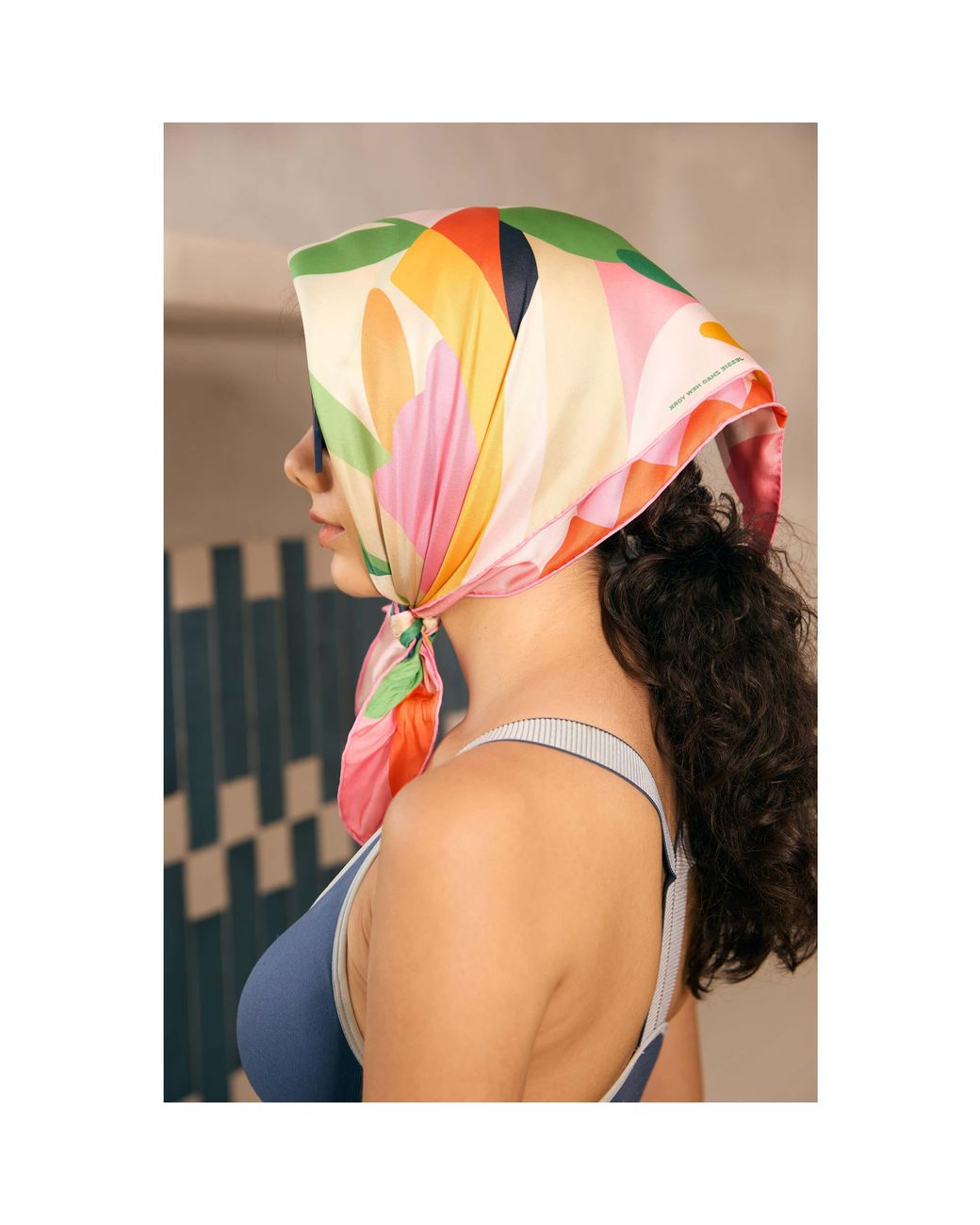 Jessie Zhao New York Pink Double Sided Silk Scarf Of Spring Garden Harmony