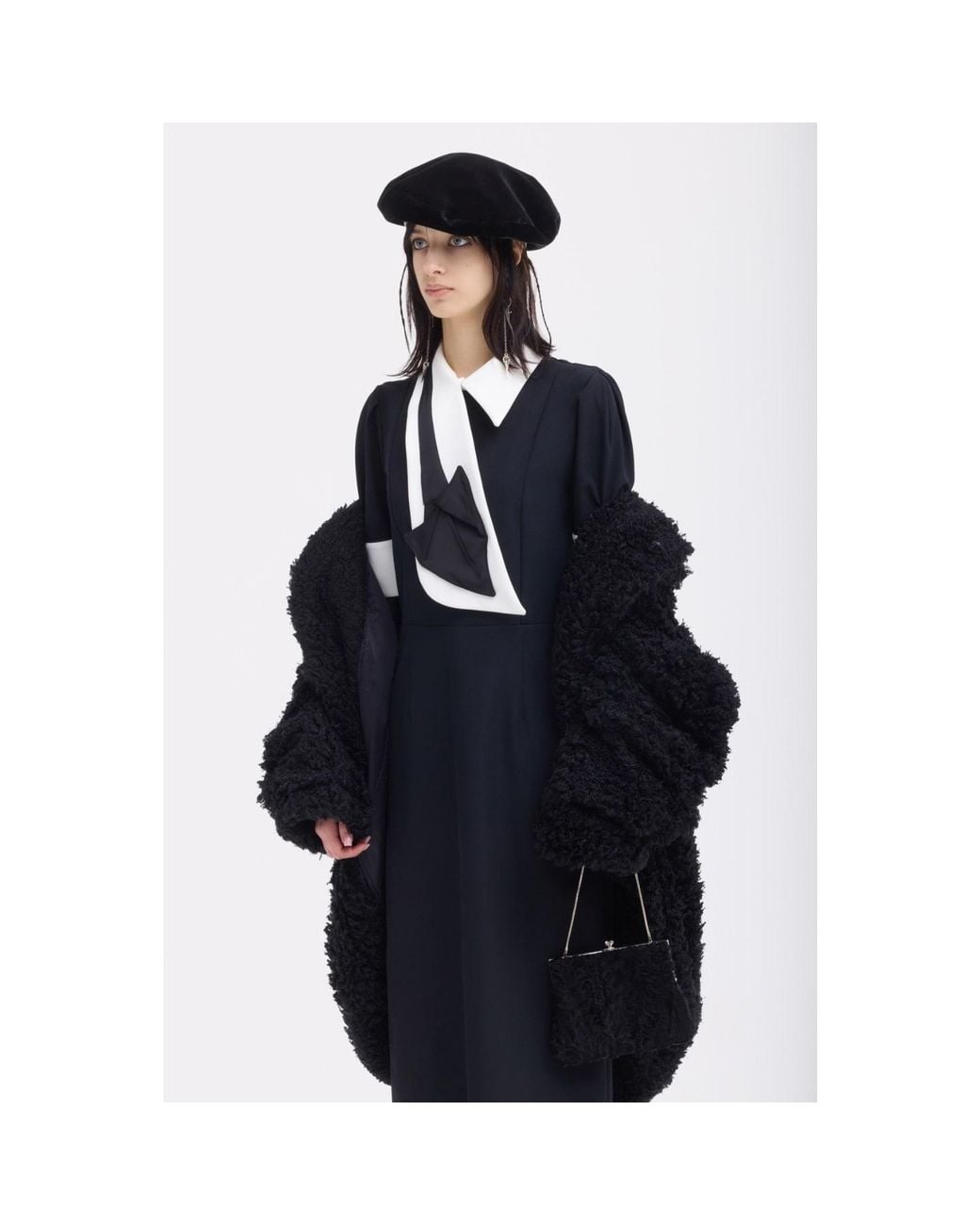 Julia Allert Black Formal Fitted Dress With Collar