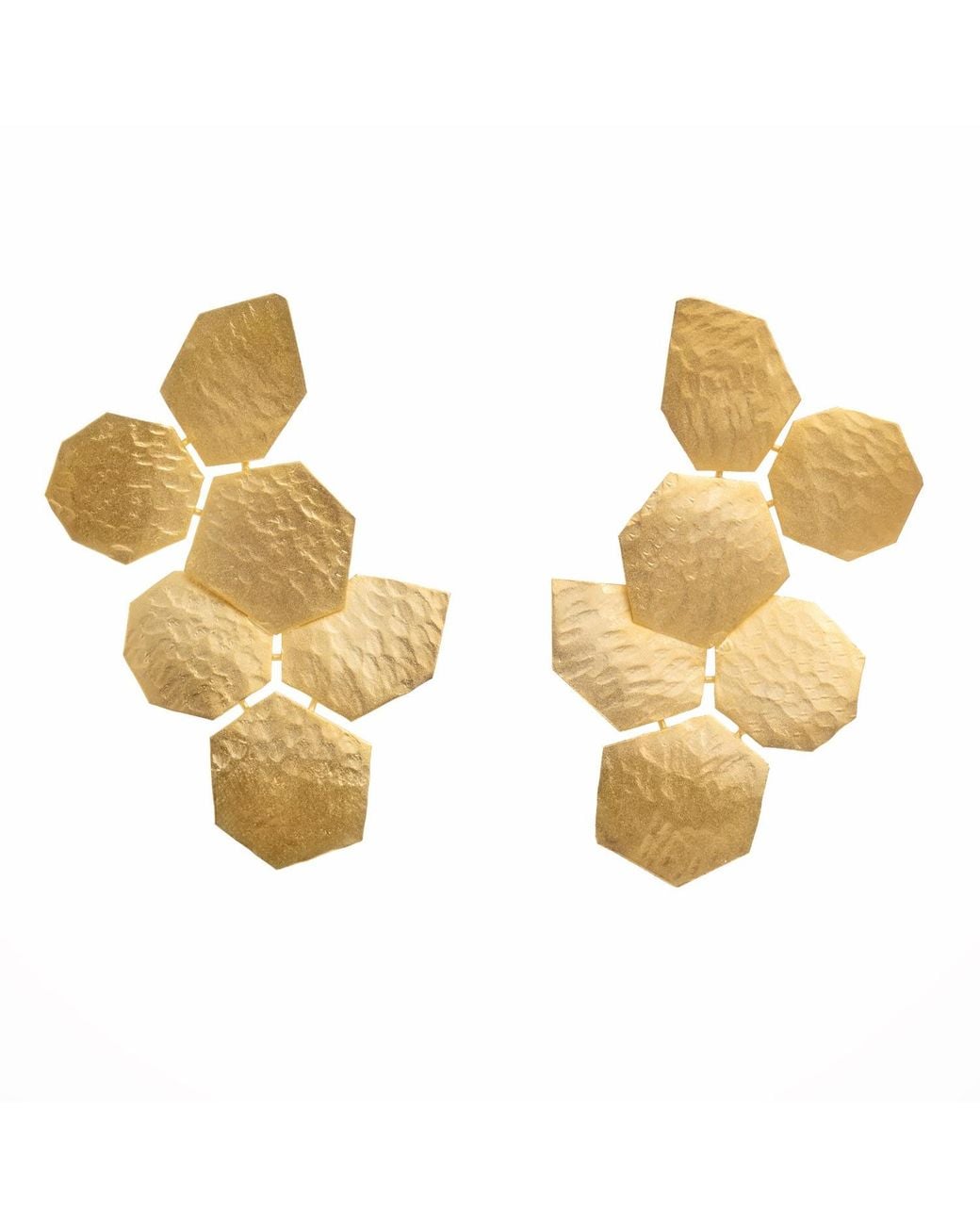 Meraki by Rashmi Bajaj Metallic Gilded Honeycomb Plated Dangle Earrings