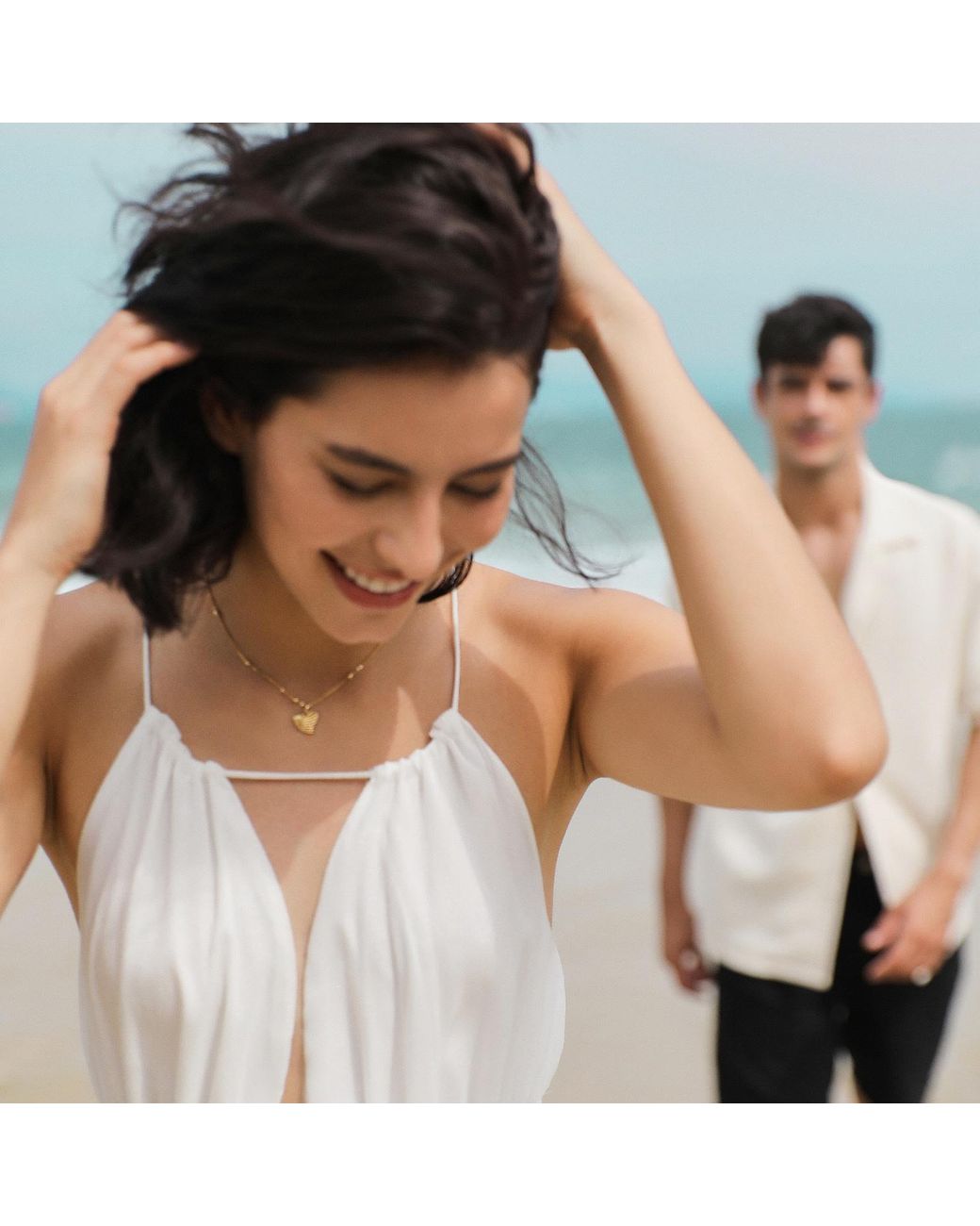 Retro Chic Metallic Shell Love Necklace