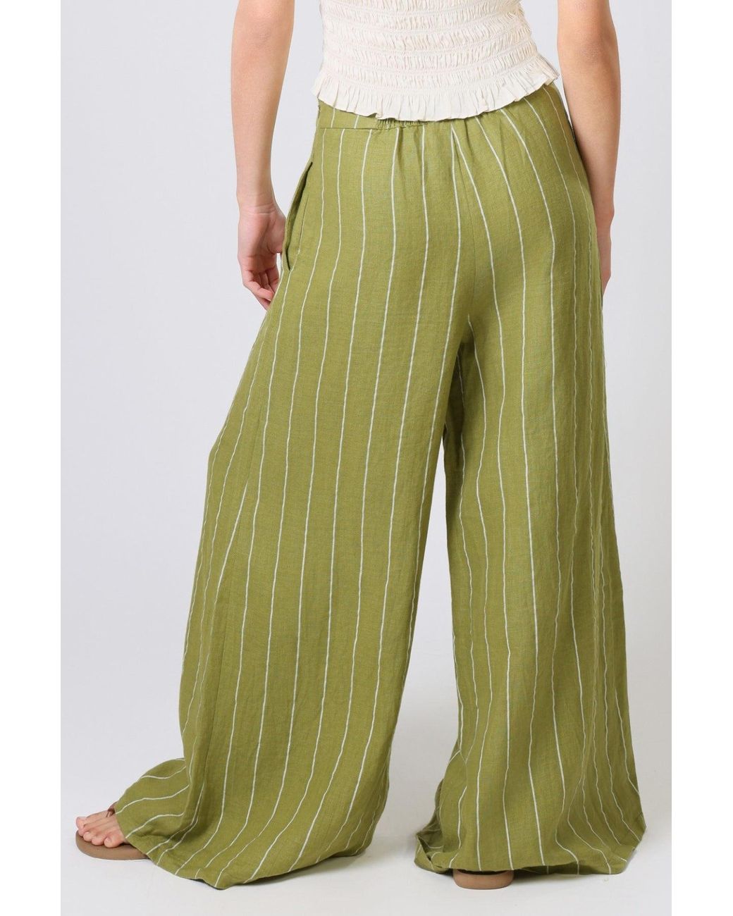 Traffic People Green Parallel Lives And Rene Wide Leg Trousers