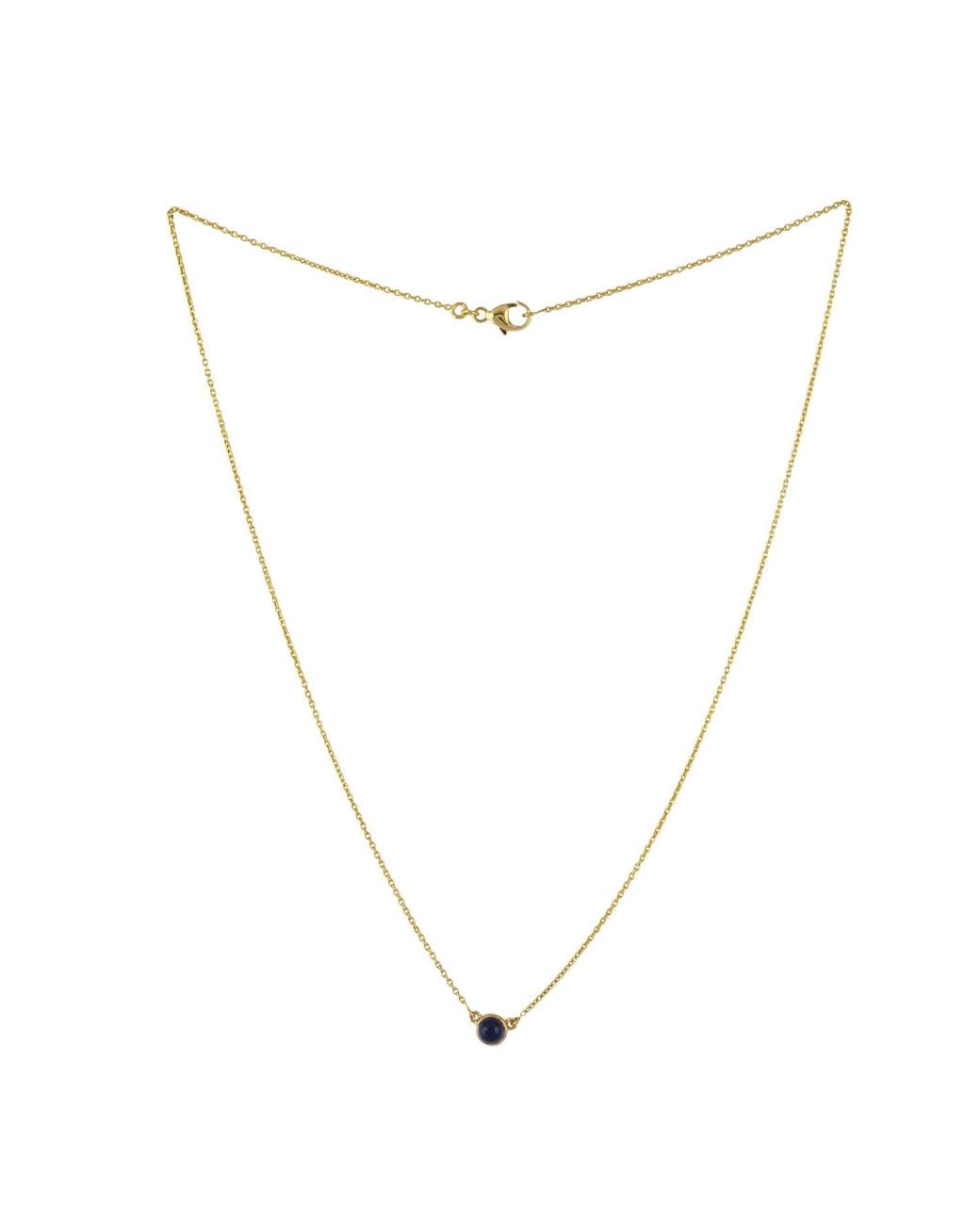Artisan Metallic 18K Bezel Set Iolite Solitaire Necklace