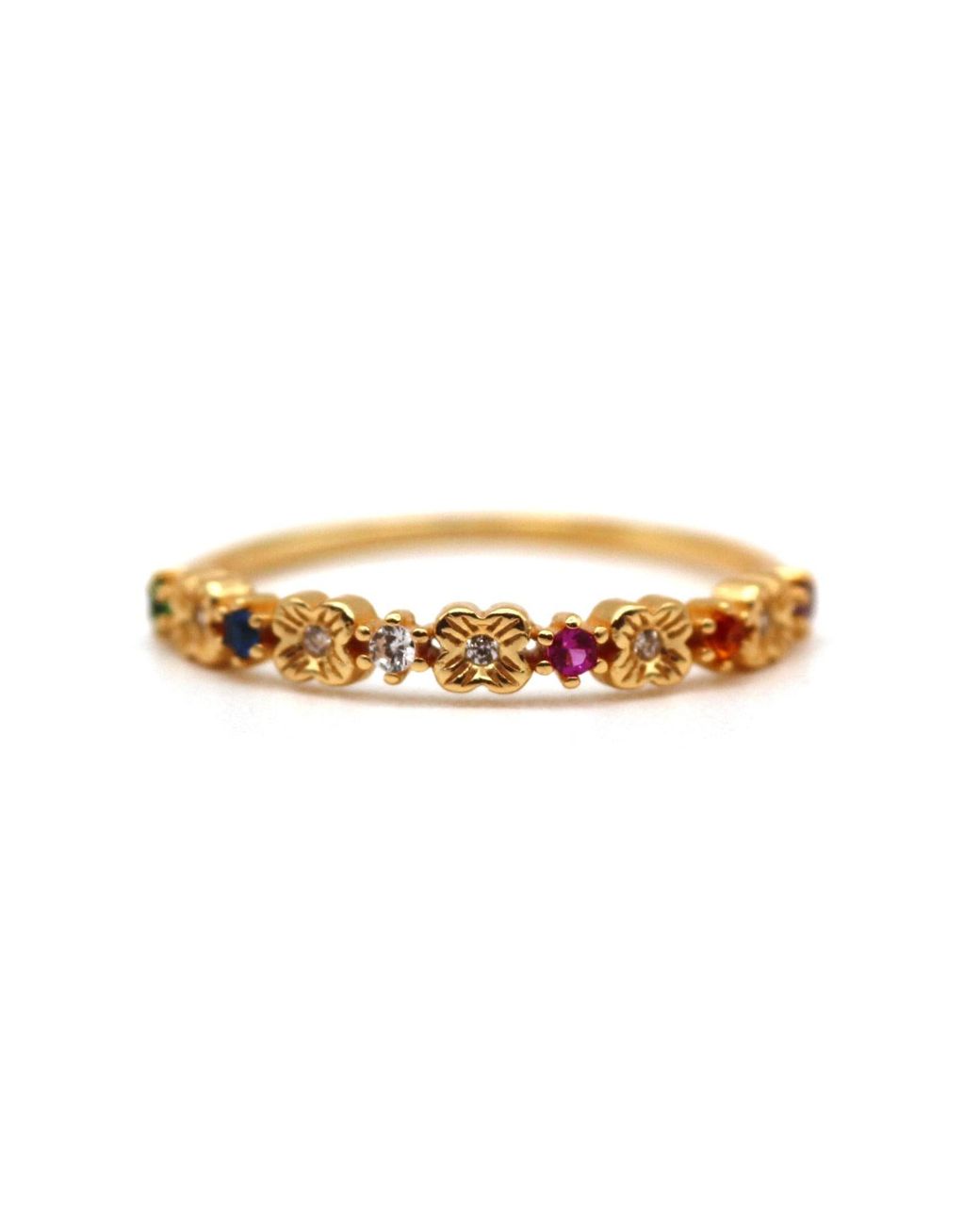VicStoneNYC Fine Jewelry Metallic Persimmon Blossom Symphony Gem Ring