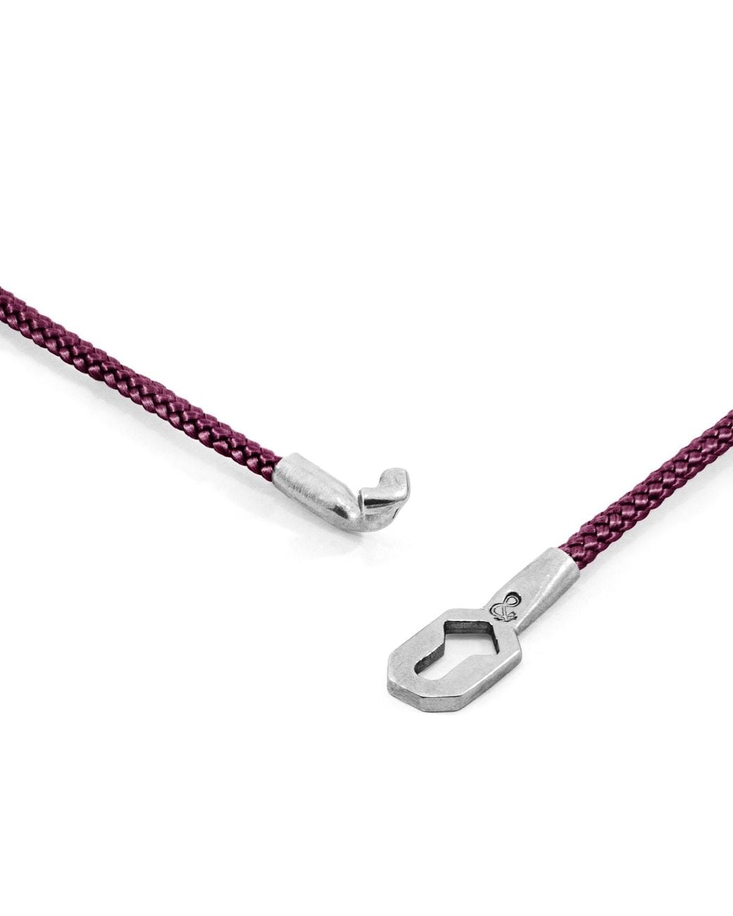 Anchor and Crew Red Aubergine Tenby & Rope Bracelet for men