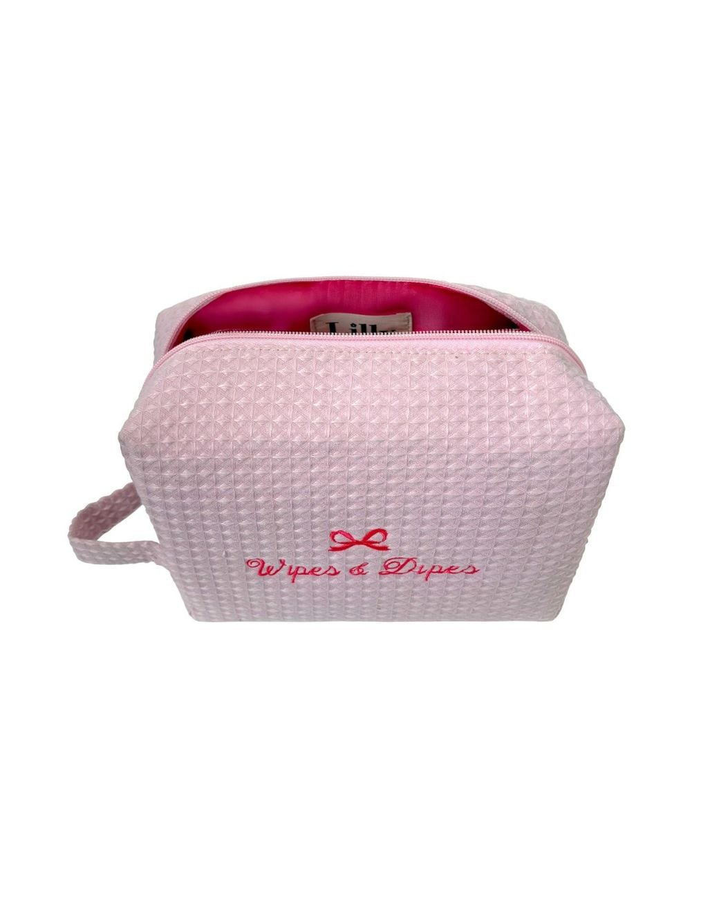 Lilly Loves Pink Waffle Wipes And Dipes Bag
