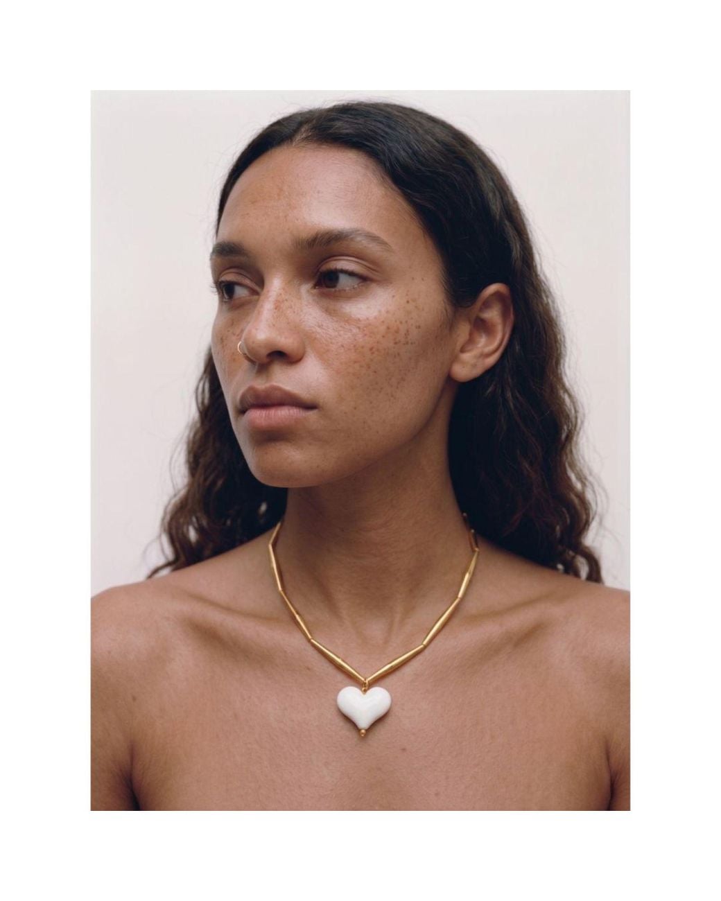 Tohum Design Metallic Cuore Necklace – Snow