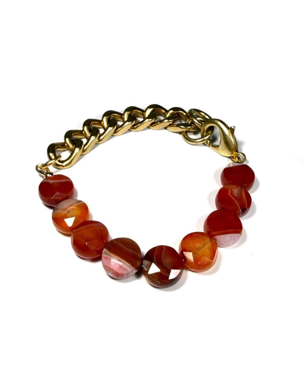 Rachel Nathan Metallic Remix Banded Agate Coin Bracelet