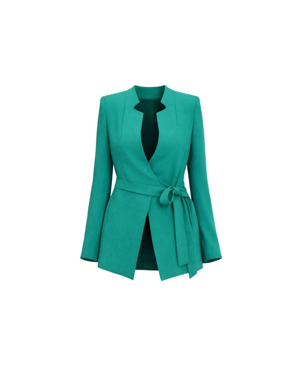 Nuvv Collection Green Wrap Jacket With Tie Waist