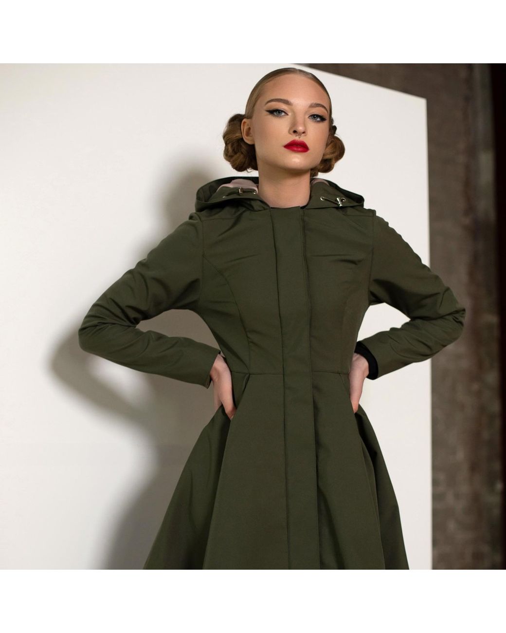 RainSisters Green Khaki Waterproof Coat For Moss