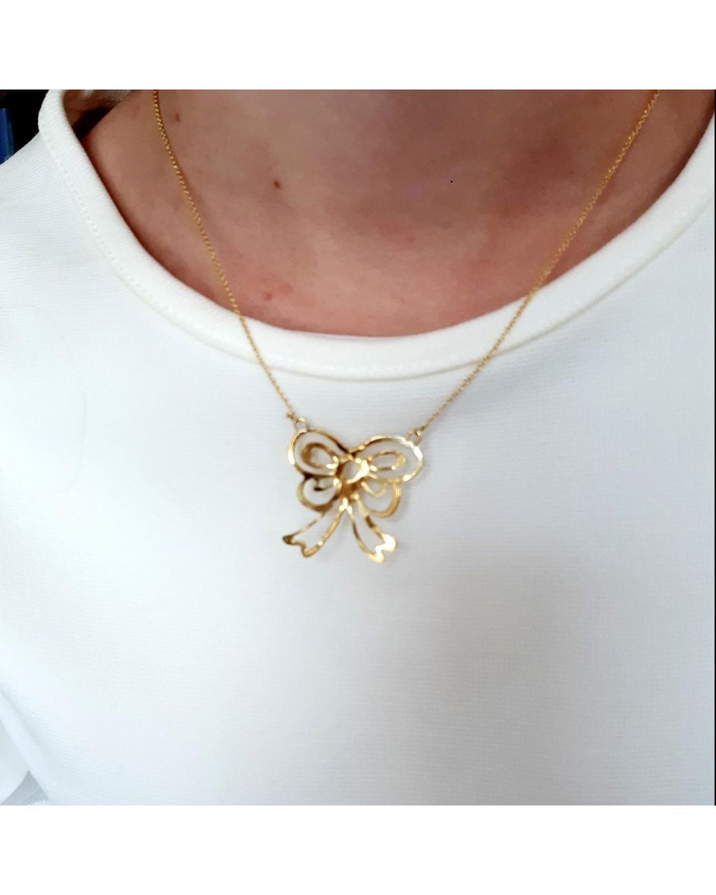 Lily Flo Jewellery Metallic Large Bow Necklace