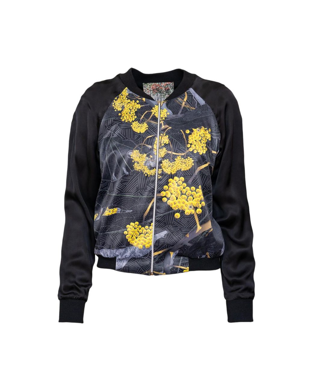 ARTISTA Black Diana Zipped Bomber Jacket