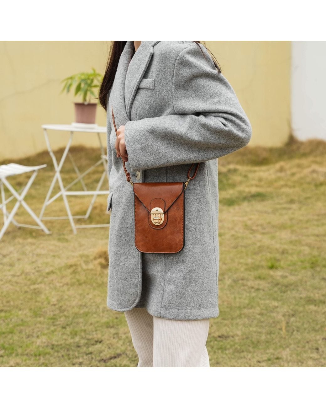 Mkf Collection - J'omor Gray Neutrals Havana Ii Phone Crossbody Bag