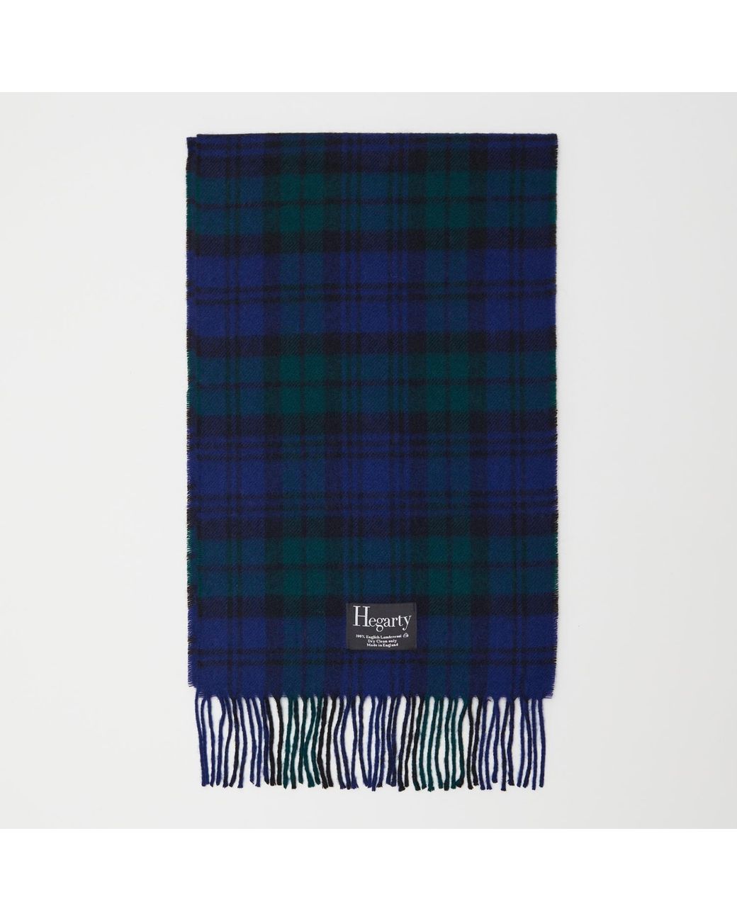 Hegarty London Blue Hegarty Tartan Lambswool Scarf