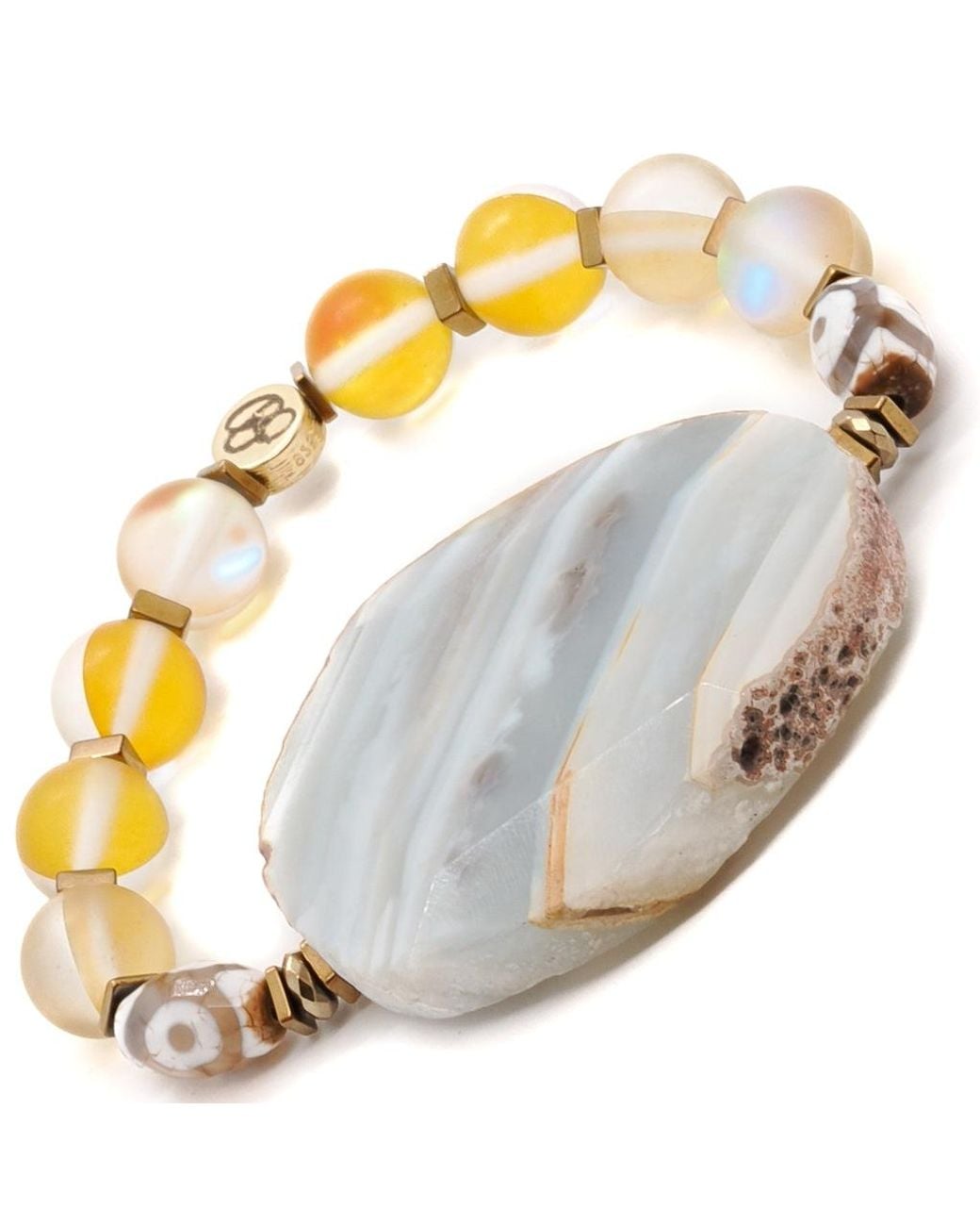 Ebru Jewelry Metallic Chunky Agate Bracelet
