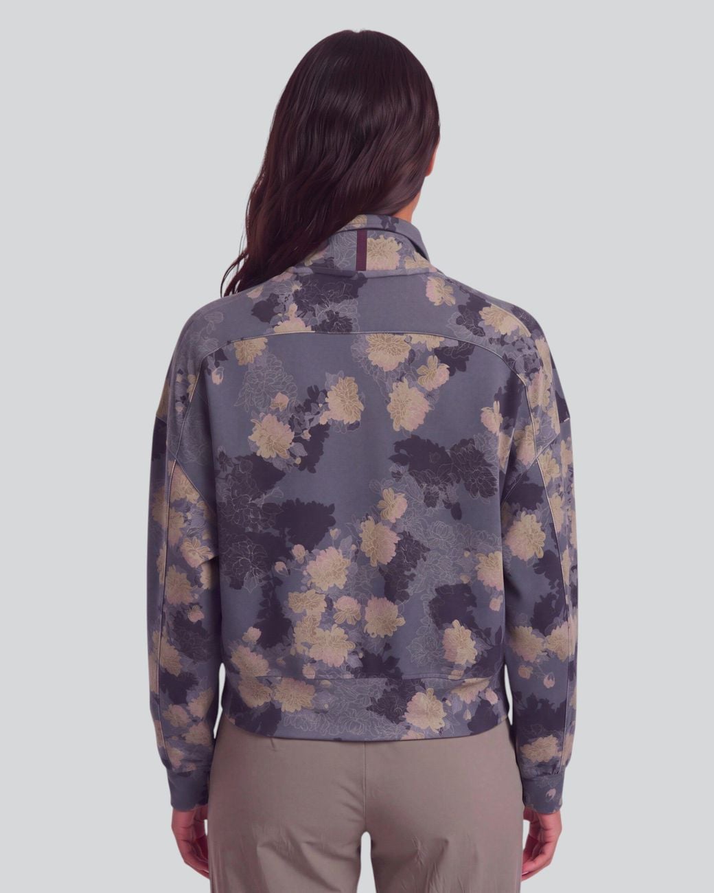 Lords of Harlech Blue Judy Lans Floral Stretch Knit Jacket