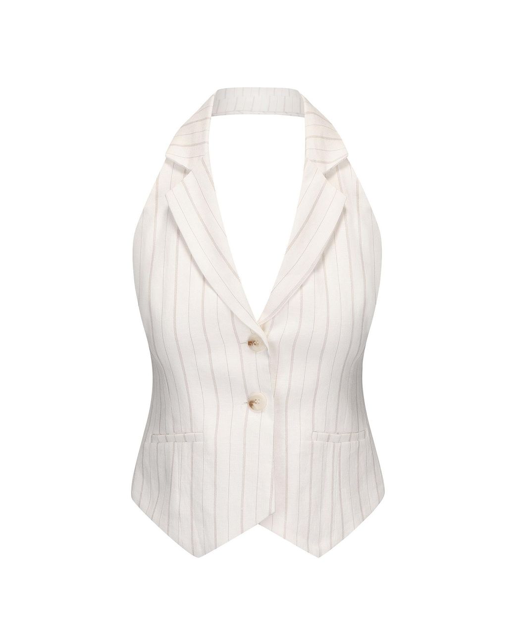 NUAJE NUAJE White Le Tailored Halter Vest