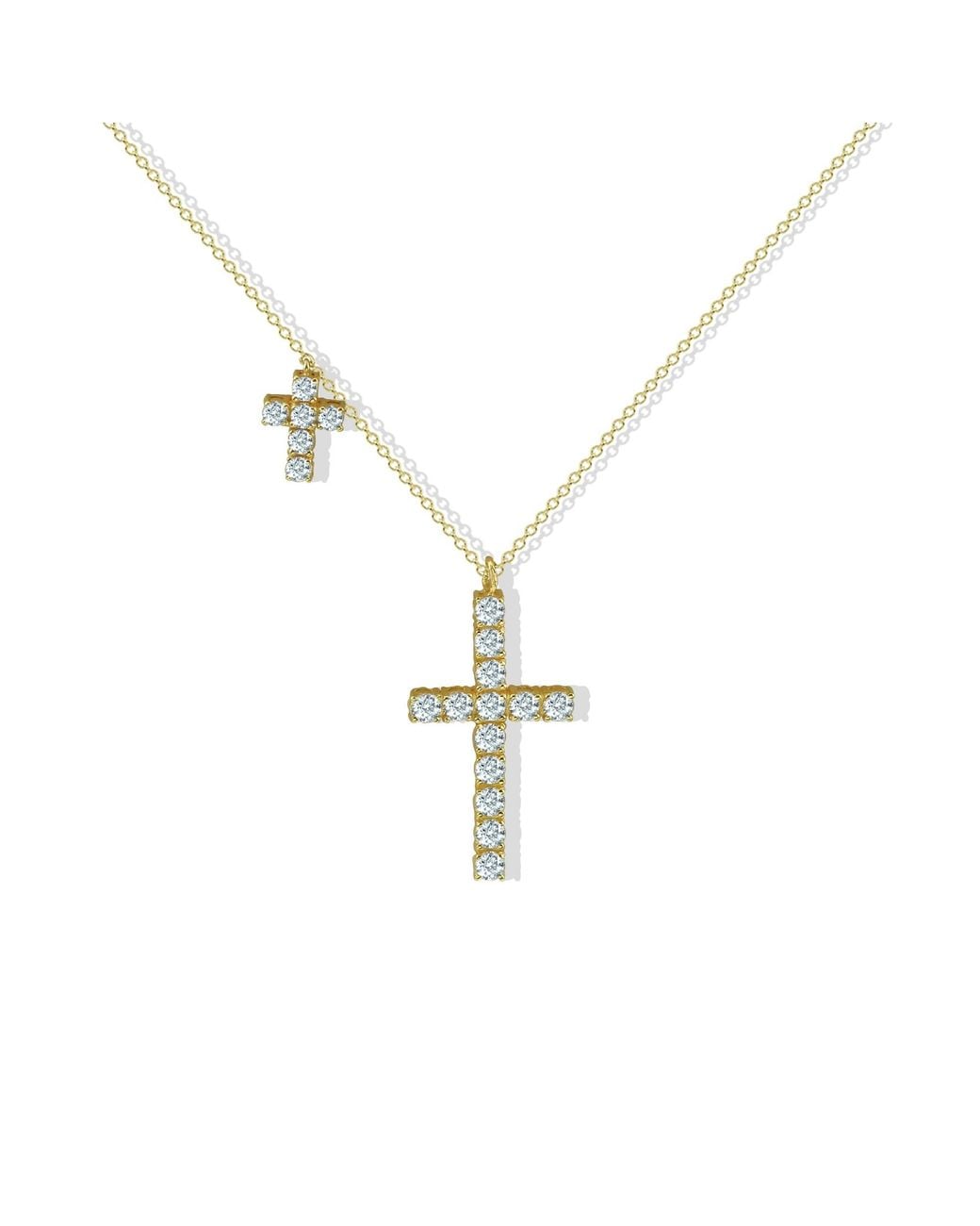 Argento Vivo Metallic The Cz Double Cross Pendant