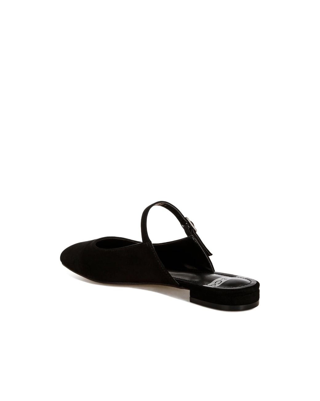 Rag & Co Black Dublish Square Toe Buckled Flats