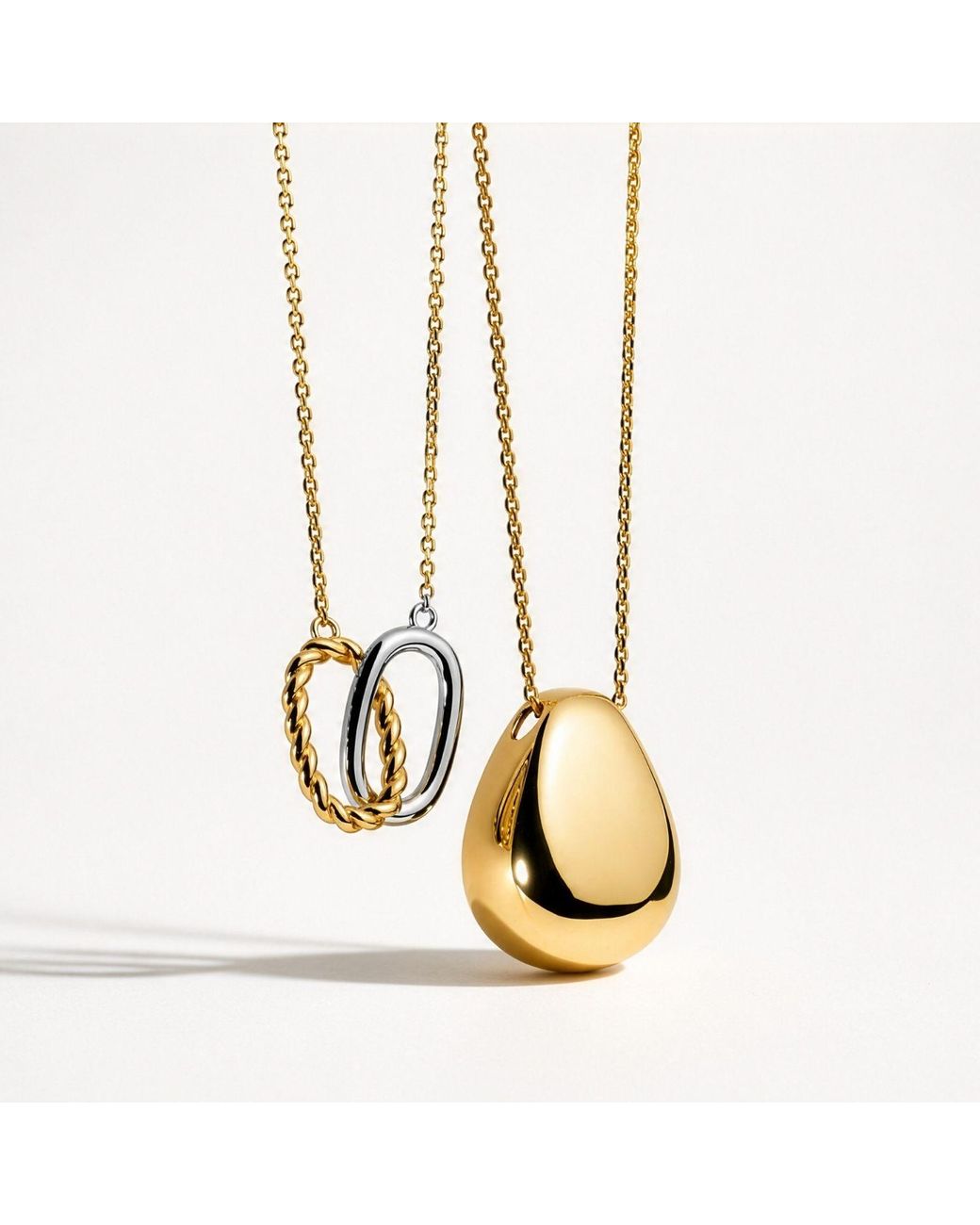 Belinda Jewelz Metallic Mixed Metal Twisted Rings Necklace
