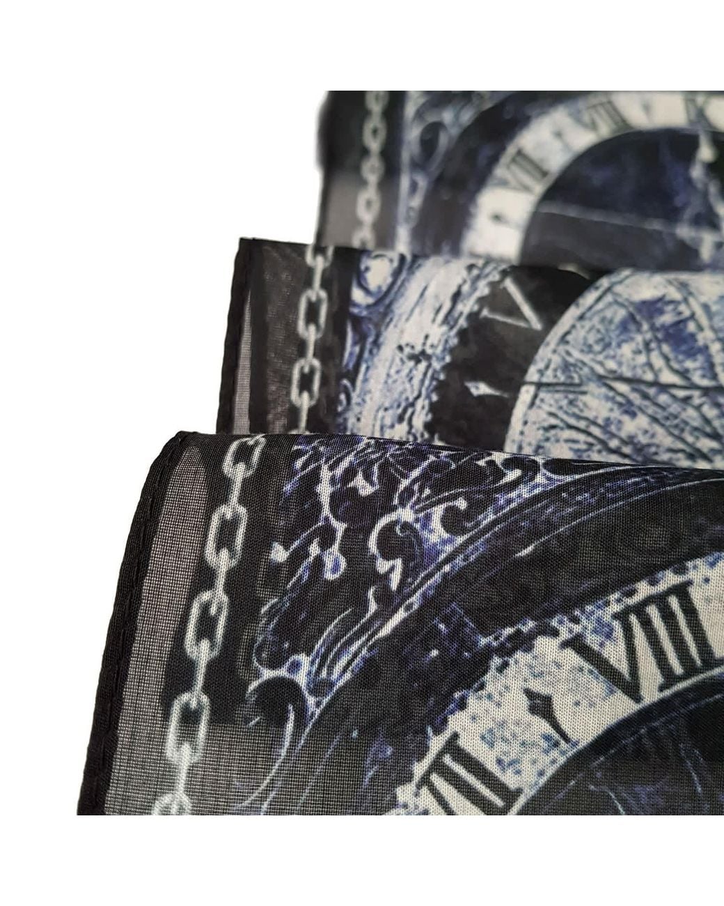 VETKA Blue Long Cotton Scarf Clock