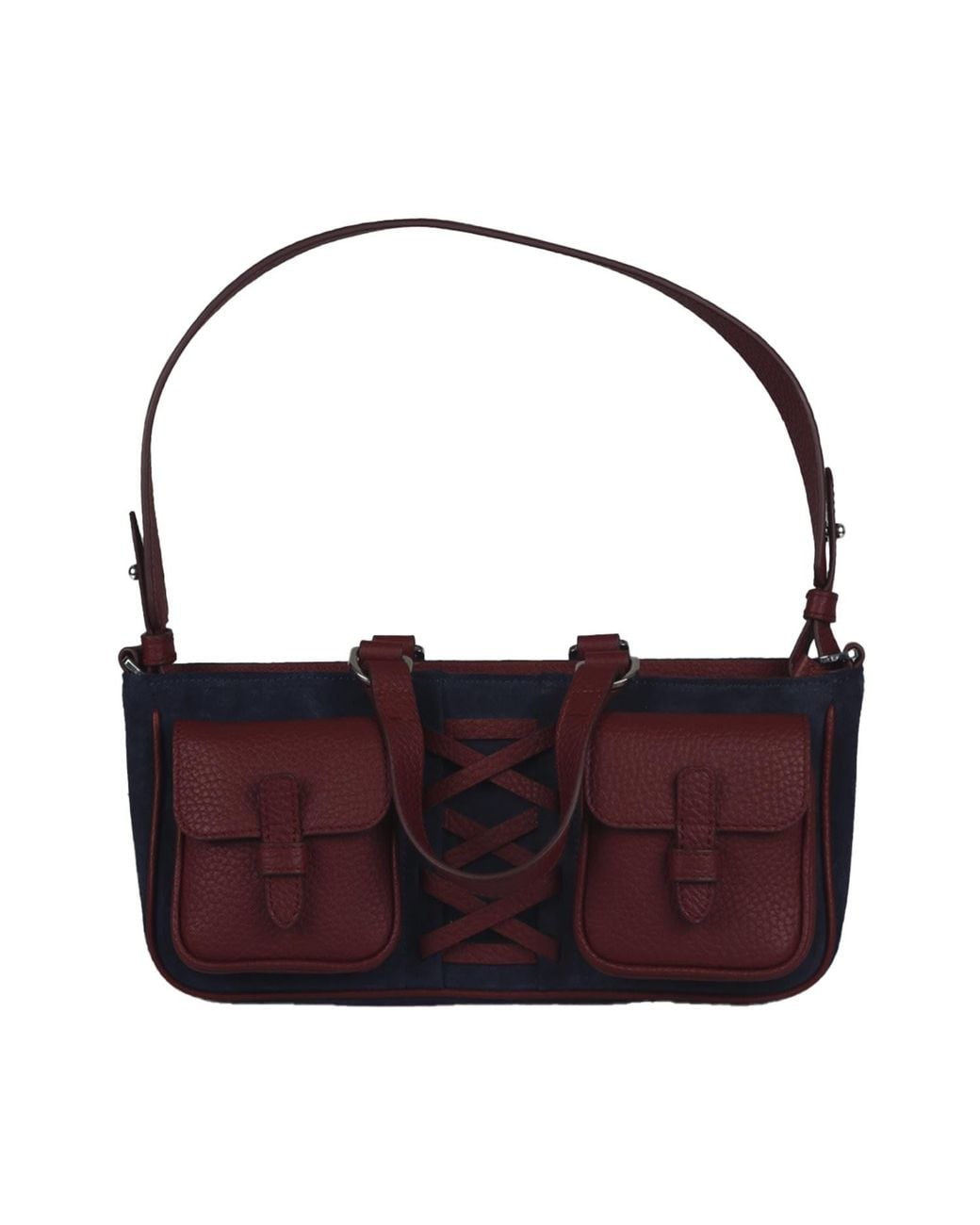 F3Rog by Rana Purple Suede East-West & Shoulder Leila Bag