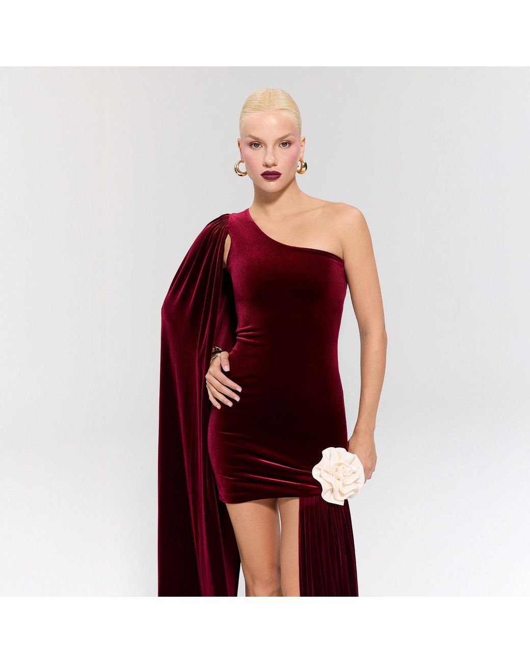 Nur Karaata Black Empress Burgundy Dress