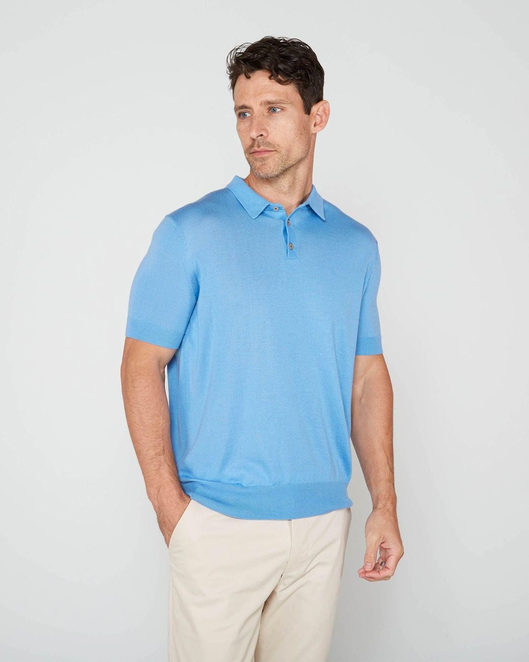 Lords of Harlech Blue Pilgrim Two Polo Shirt for men