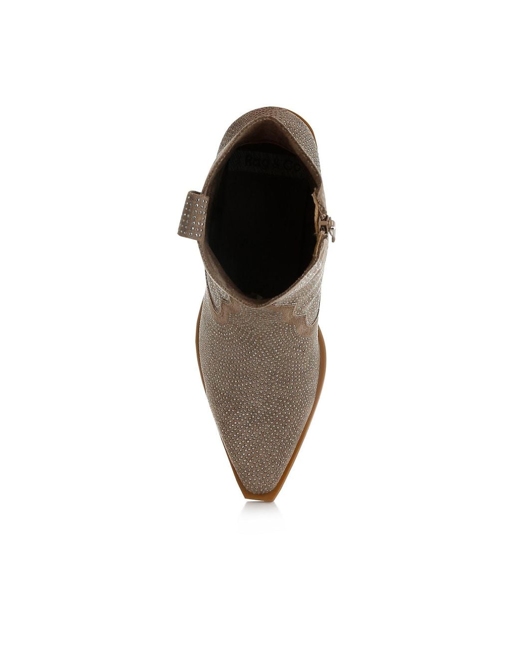 Rag & Co Brown Neutrals Costello Rhinestones Embellished Cowboy Boots