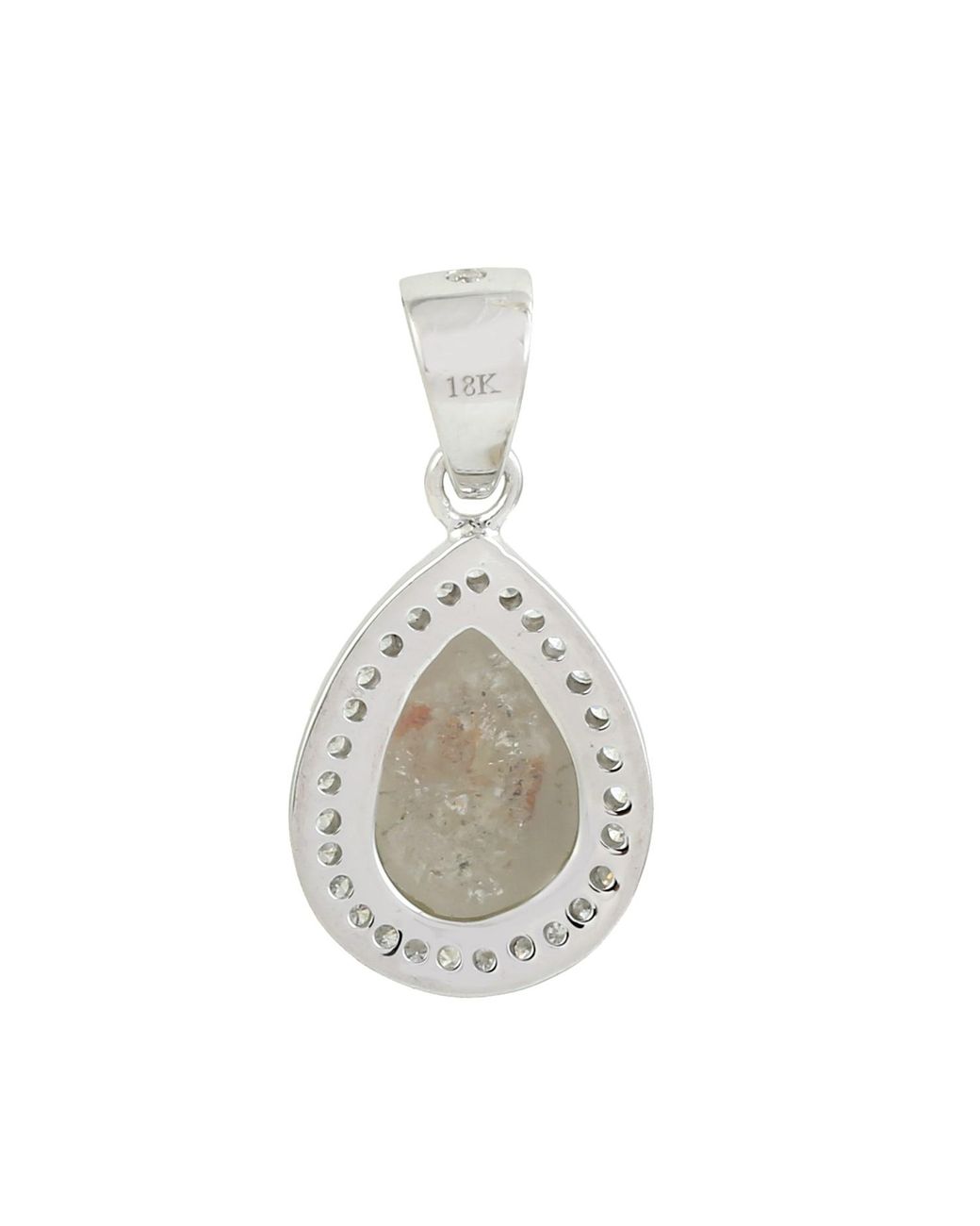 Artisan Metallic 18K Ice Diamond & Diamond Teardrop Pendant