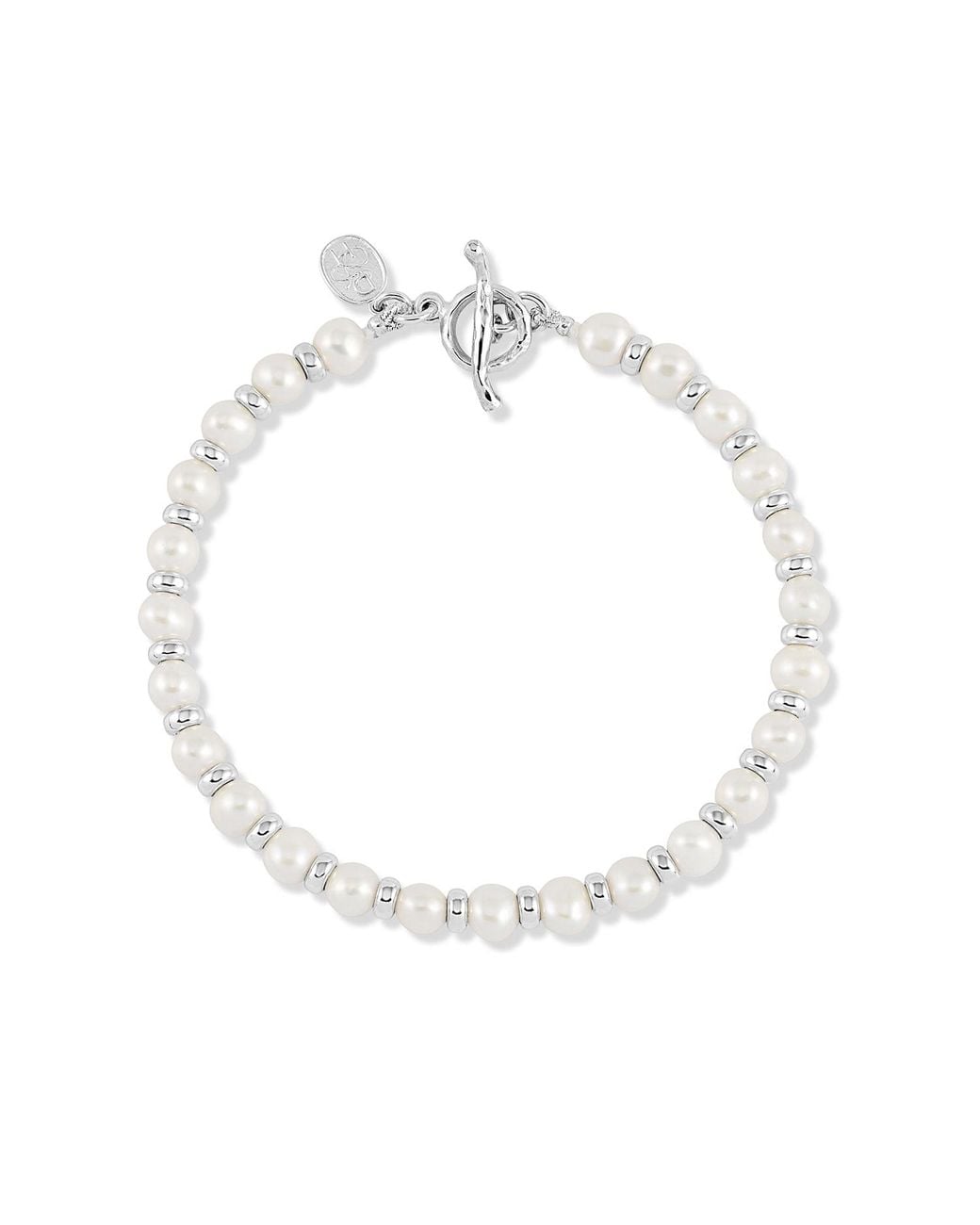 Dower & Hall Metallic Luna Pearl Halo Bracelet