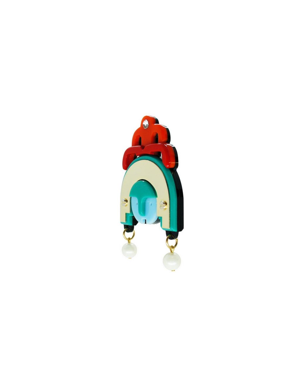 Gissa Bicalho Green Acrylic Handmade Brooch Ixchel