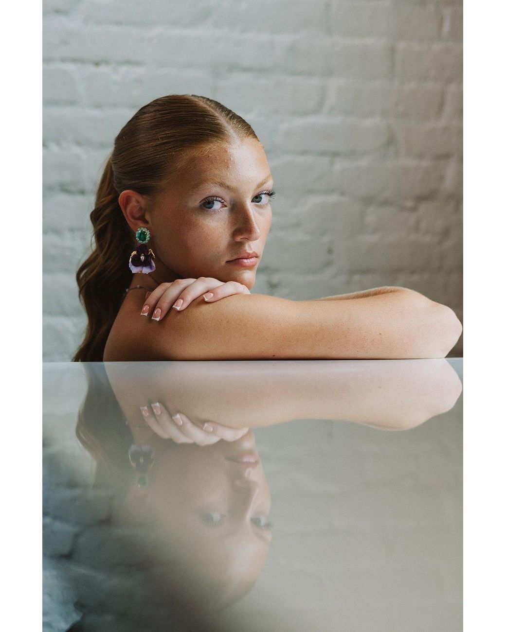 The Pink Reef Pink Emerald Light Pansy Earring