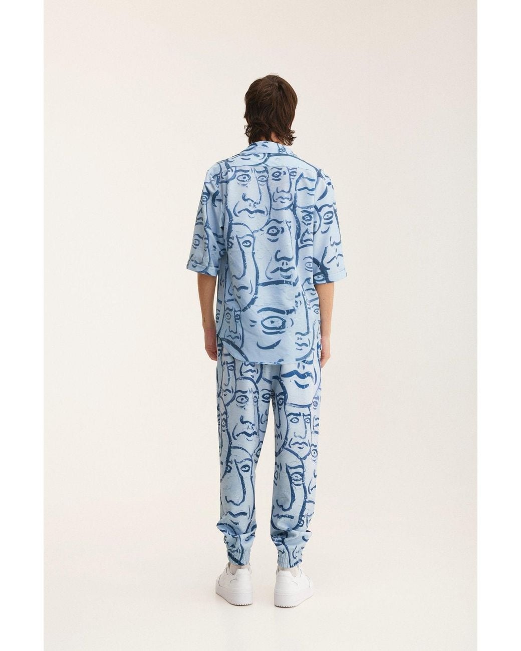 mysimplicated Blue Short Sleeve Shirt And Trousers Set