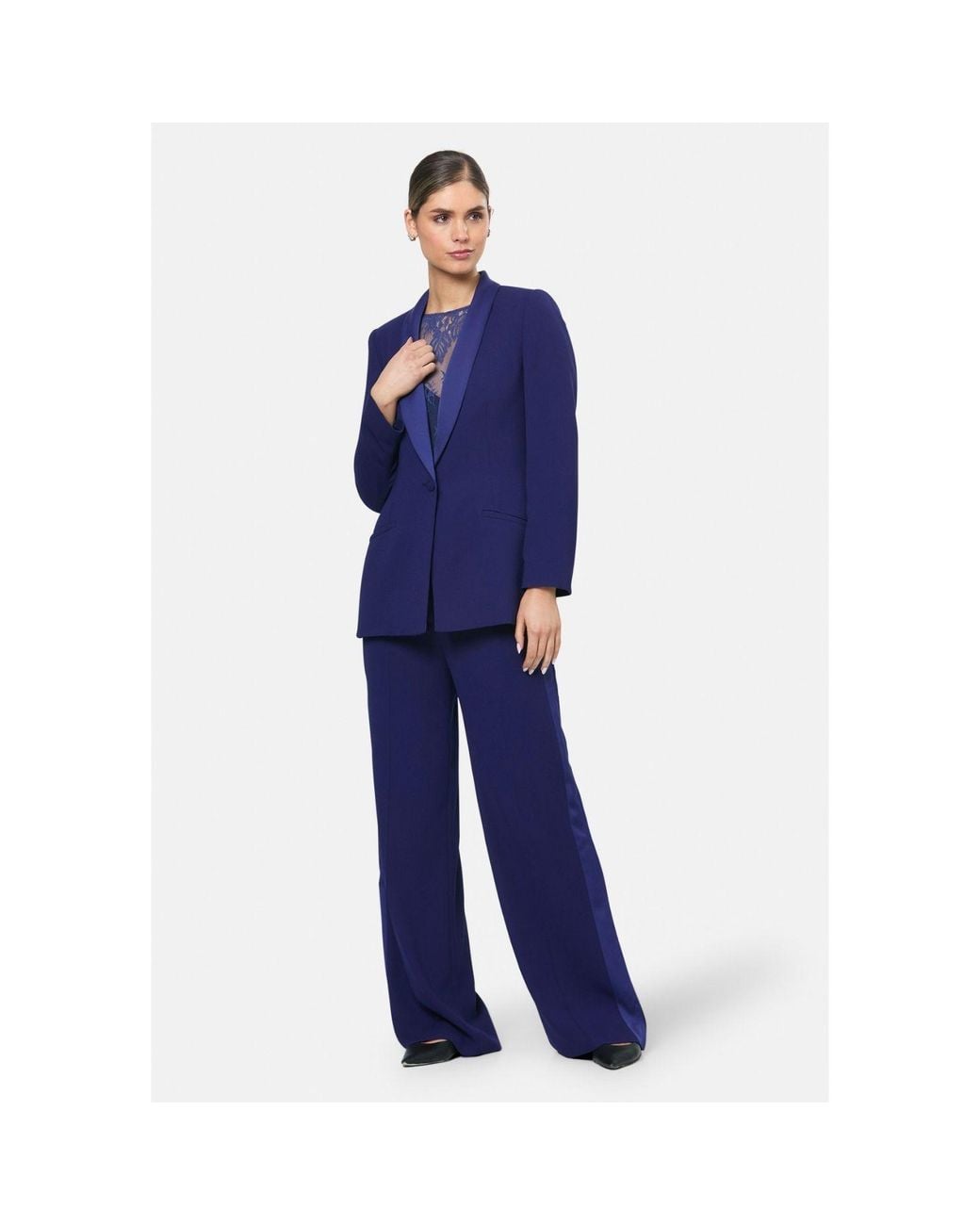 Helen Mcalinden Blue Aline Ink Tux Trouser