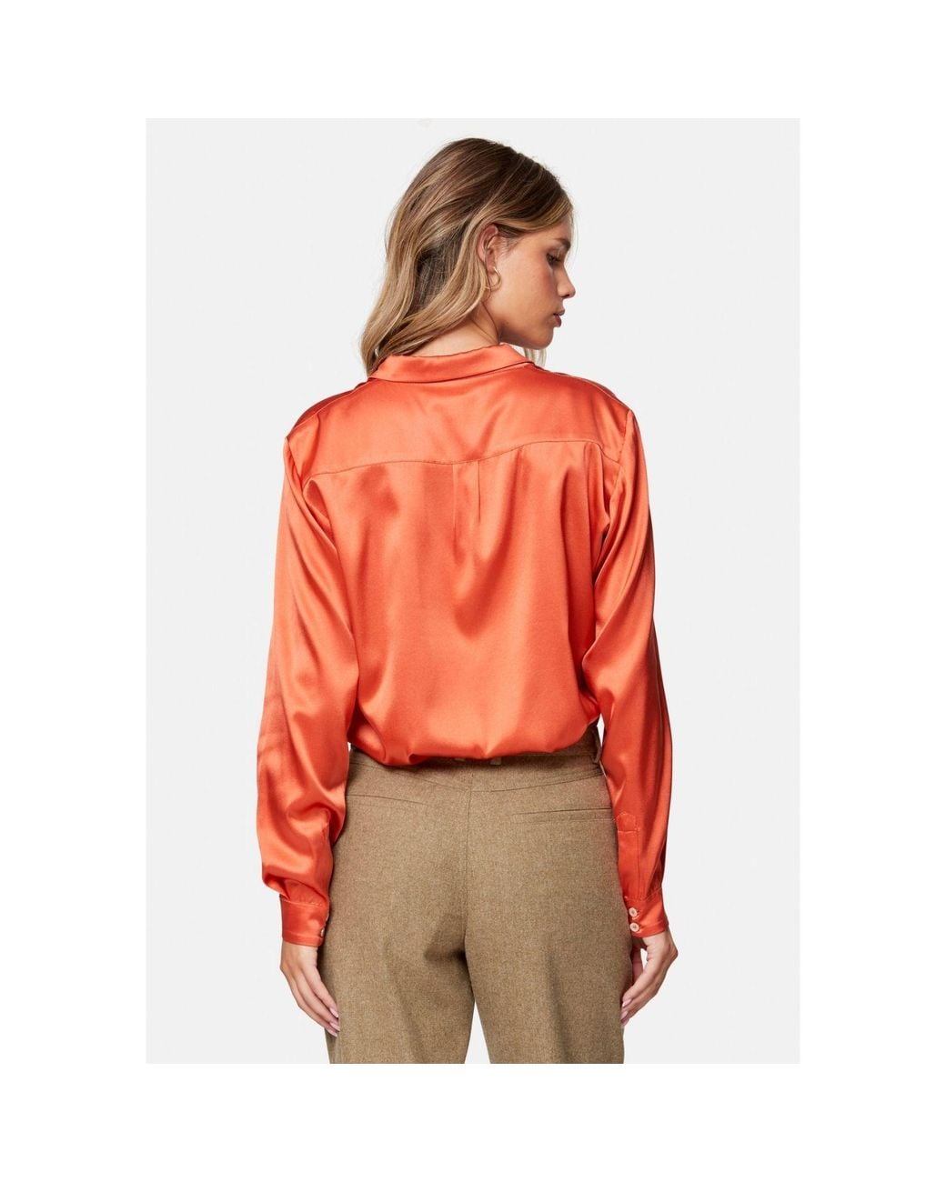 Helen Mcalinden Orange Elsie Silk Utility Shirt