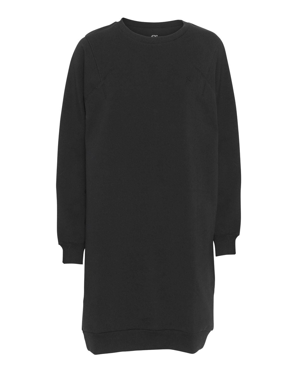 GROBUND Black Organic Cotton Oversized Sweatshirt Dress