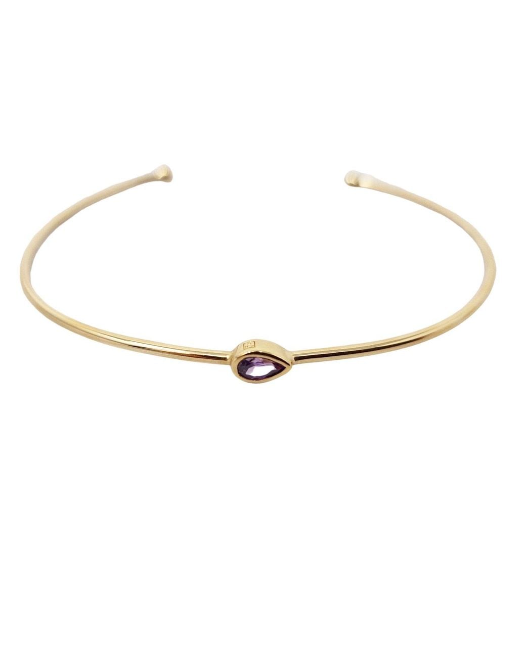Sophelia Metallic Vermeil Plated Amethyst February Birthstone Bangle