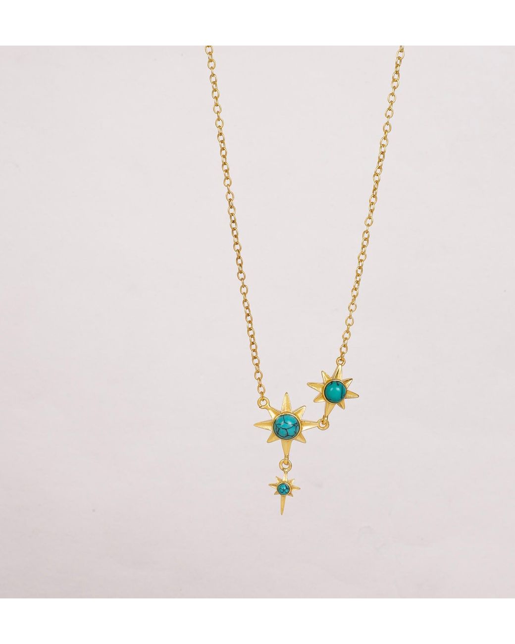 Lila Rasa Metallic Celestial North Star Necklace Gemstone