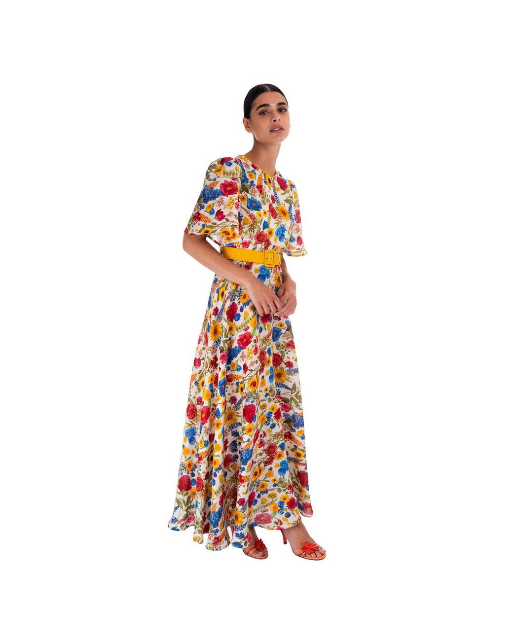 Sofia Tsereteli Orange Blossom Garden Linen Dress