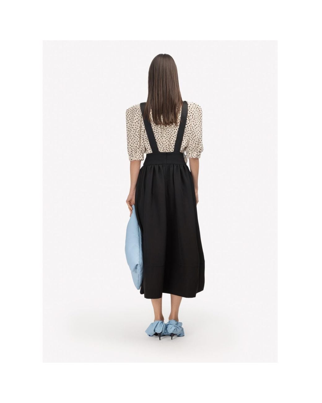 Julia Allert Black Midi Apron Dress With Adjustable Straps