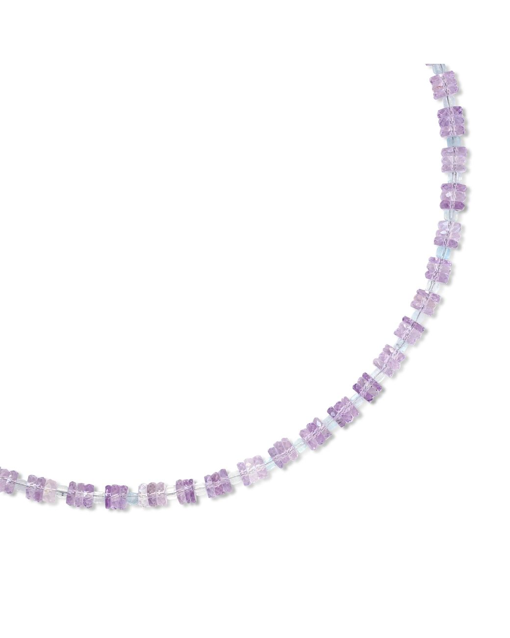 Bombyx House Metallic Birthstone February Amethyst Heishi Necklace