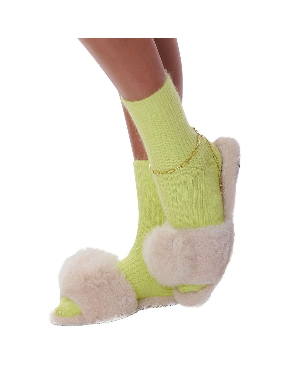 HIGH HEEL JUNGLE by KATHRYN EISMAN Green Cashmere Socks