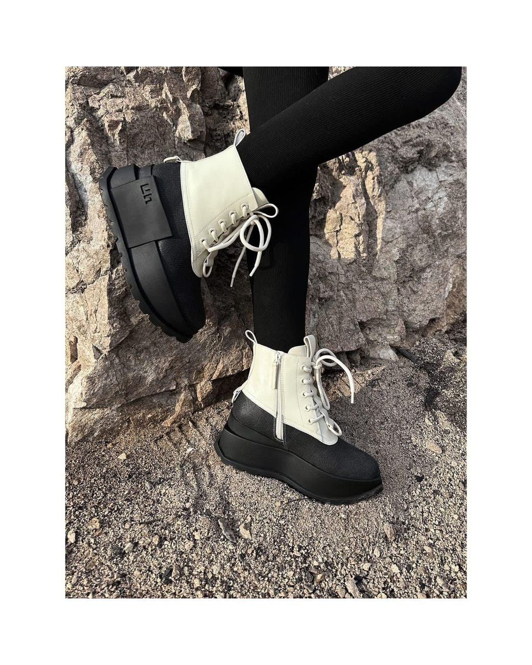 United Nude Multicolor Leather Lace-up Combat Boots