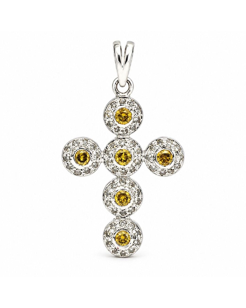 Artisan Metallic 18K Colored Diamond Cross Pendant