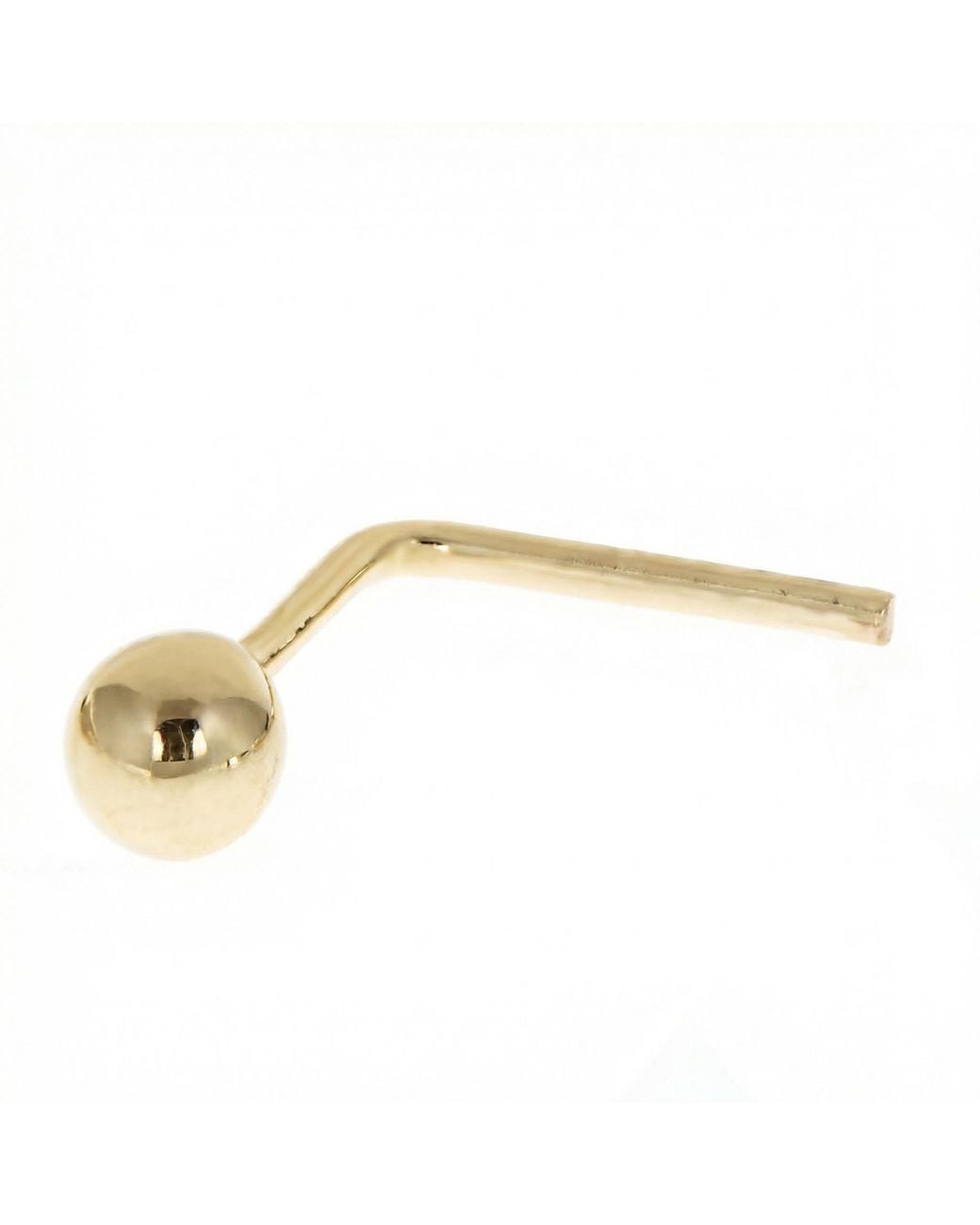 Zahav Jewelry Metallic 14K Solid 24G 2Mm Ball L Shape Nose Stud