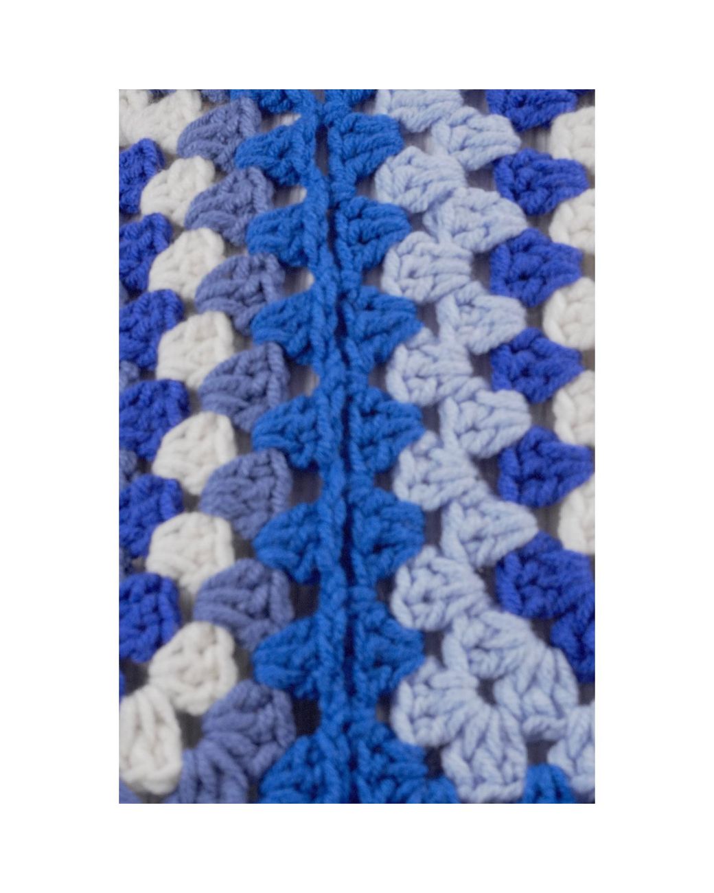 Ana Chic Blue Granny Square Handmade Crochet Oversized Cardigan